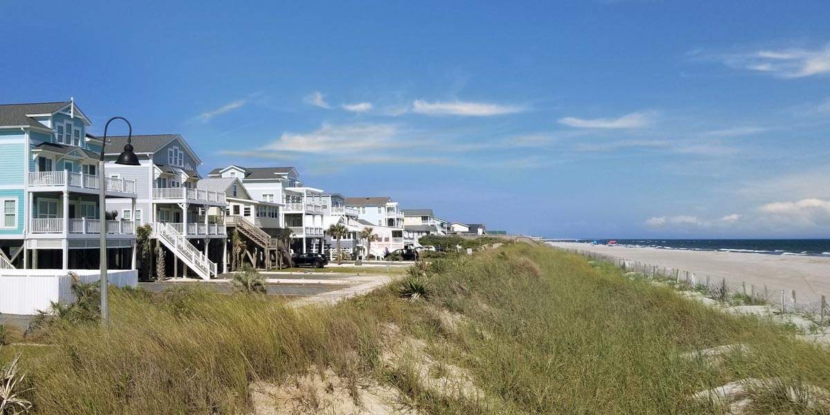 Beach front houses in Holden Beach, Brunswick County , North Carolina