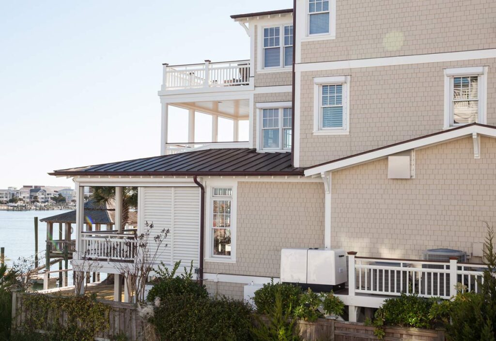 The fiberglass enclosure also looks better outside the high-end market homes. And the enclosure is smaller because it does not need space for internal air or radiator cooling.